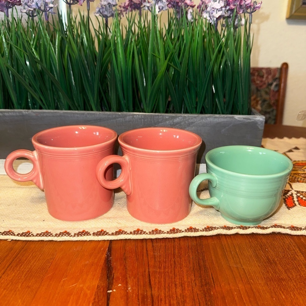 3 Fiestaware mugs Colorful